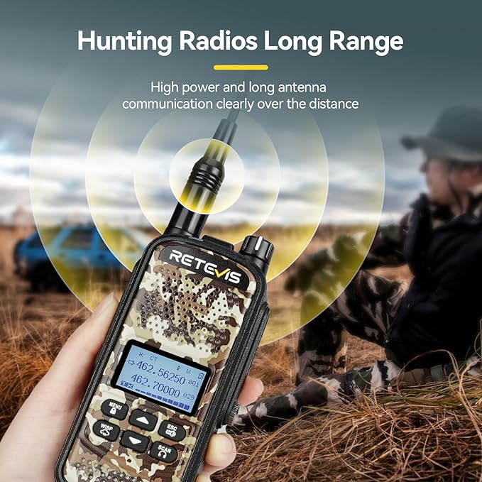 Retevis EZTalk 2 GMRS Two Way Radio, Walkie Talkie for Adults with Headsets, IP67 Waterproof Walkie Talkies, 2200mAh, Whisper, NOAA, Long Range Hunting Radios, 2 Way Radio for Hunting 2 Pcs