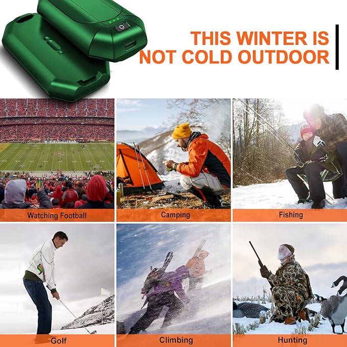 2 Pack Hand Warmers Rechargeable, Electric Hand Warmer Reusable, USB Handwarmers,Outdoor/Indoor/Golf/Camping/Hunting/Pain Relief/Watch Football/Baseball/Warm Gifts for Men Women Kid Birthday Christmas