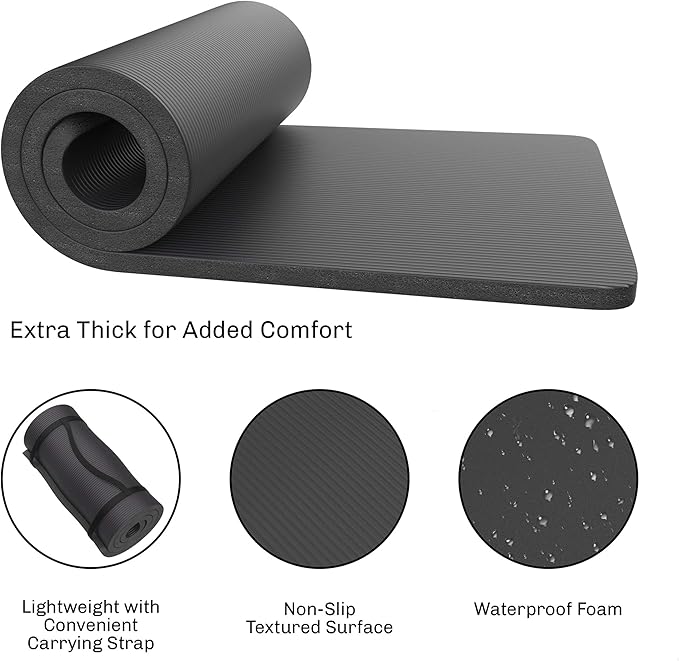 Foam Sleeping Pad for Camping - 0.75-Inch-Thick Waterproof Sleep Pad with Carry Straps for Cots, Tents, or Sleepovers by Wakeman Outdoors (Blue)