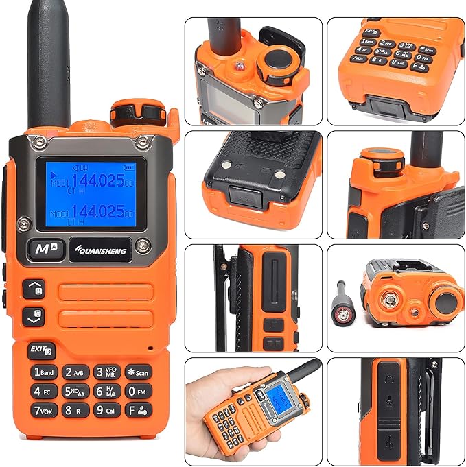 Quansheng UV-K5(8) Multifunction UHF/VHF 5W Handheld Two Way Radio, AM/FM/DTMF NOAA Weather Alarm Ham Radio for Hiking Camping Trip, Chirp Compatible, Support Firmware Updates, Emergency Alarm