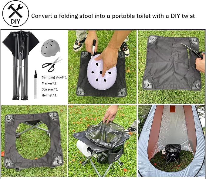 Opliy Camping Stool 2 Pack,13.5 Inch Portable Folding Stool for Outdoor Gardening and Beach Hiking Fishing,Foot Stool with Carry Bag (Gray)