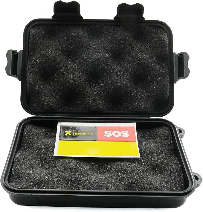 DGZZI Small Outdoor Waterproof Airtight Shockproof Plastic Survival Container Carry Box with 2 U-Shape Buckle 135x80x40mm Black Storage Case