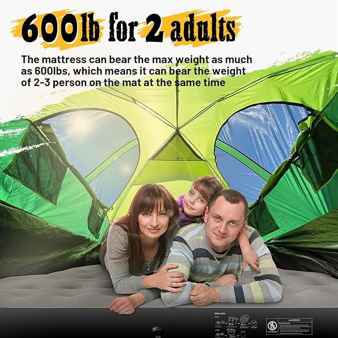 Umbrauto Air Mattress for 5-5.8 ft Full-Size Short Truck Beds, Inflatable Truck Tent Airbed with Pump, Pickup Camper Air Bed for Camping