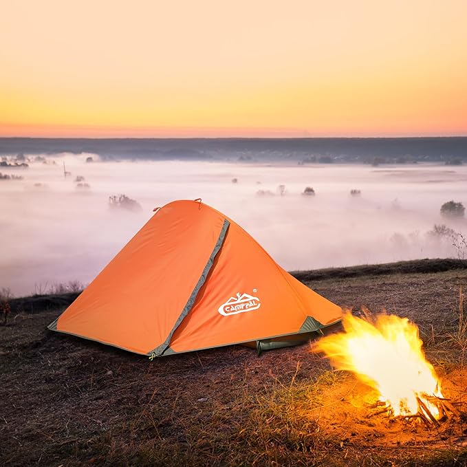 camppal 1 Person Tent for Camping Hiking Mountain Hunting Backpacking Tents 4 Season Resistance to Windproof Rainproof and Waterproof
