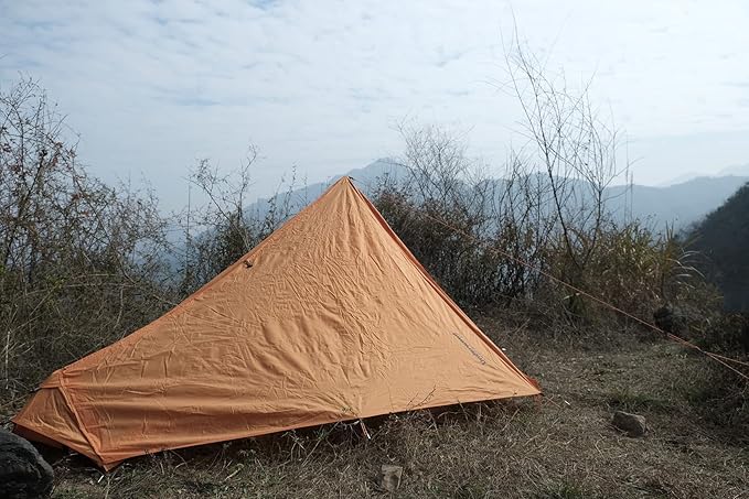 1 Person Trekking Pole Tent for Backpacking - Ultralight Backpacking Tent, Waterproof Hiking Tent for Camping, Lightweight Camping Tent for Scouts, Trekker(NO Trekking Poles)