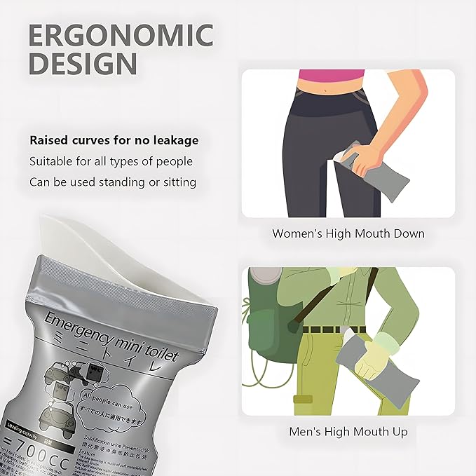 Emergency Portable Urine Bag, 12/24 PCS Travel Urinal Bag for Women/Men, 800ML Disposable Urine Bag Suitable Pee Bags for Travel for Camping, Traffic Jams, Pregnant Women, Children, Patients