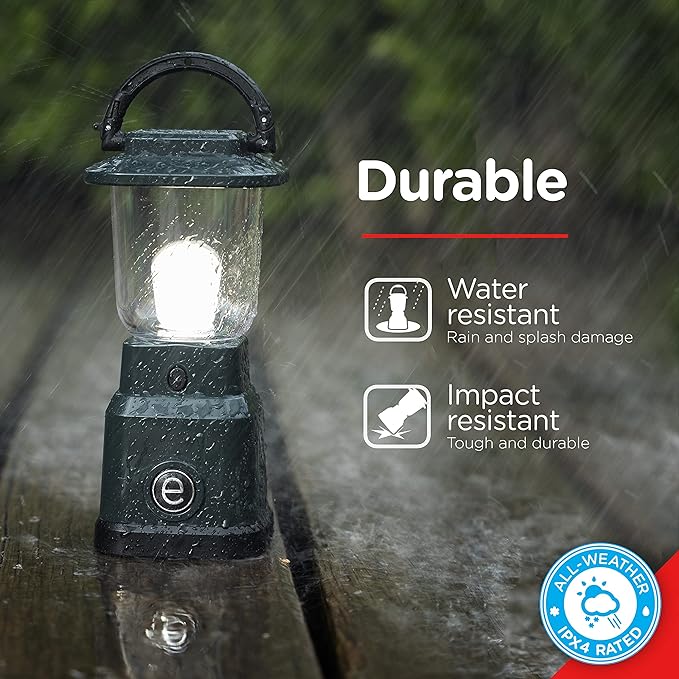 Enbrighten LED Mini Camping Lantern, Battery Powered, 200 Lumens, 40 Hour Runtime, 3 Modes, Night Light for Kids, Ideal for Hiking, Outdoors, Emergency, Snow, Hurricane and Storm