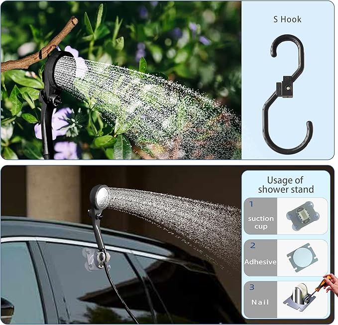 Portable Camping Shower Pump for Traveling: Water Pump with 6000mA Rechargeable Battery & Bucket for Family Camping Trip