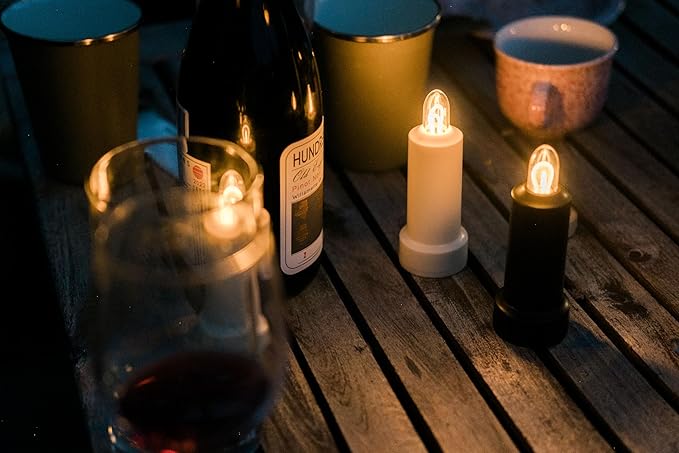 Barebones Flameless Candle – Vintage White, Rechargeable 4.5-Inch LED Candle with Magnetic Base, 50+ Hours of Light, 4 Lighting Modes – Indoor and Outdoor Ambient Lighting for RVs and Home Decor