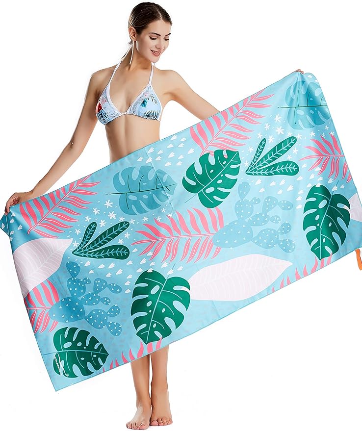 CHARS Microfiber Quick Drying Beach Towel Super Absorbent & Sand Free Towel for Kids Teens Adults Travel Gym Camping Pool Yoga Outdoor and Picnic(63"×31"/63"×39")