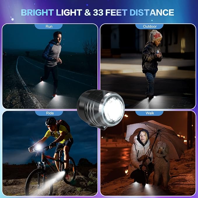 2 Original Headlights for Crocs, Adjustable Croc Light for Shoes, Flashlights Accesories for Crocs Kids Adults Sandals, Clip on Clog, Headlamps Shoes Decorations for Crocs