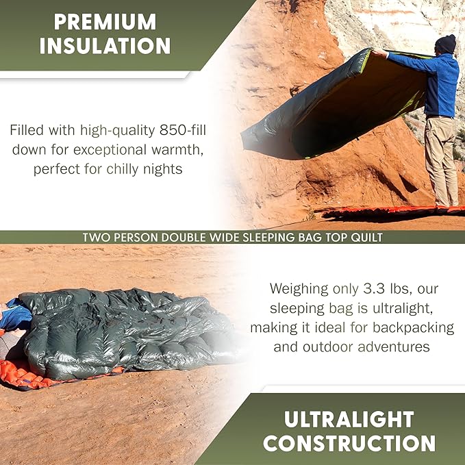 Ultralight Sleeping Bag Top Quilt 850 Down Ultralight Backpacking Camping Blanket