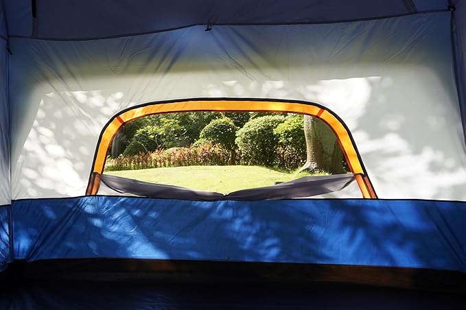 KTT Extra Large Tent 6-10-12-14 Person(B),Family Cabin Tents,2 Rooms,3 Doors and 3 Windows with Mesh,Straight Wall,Waterproof,Double Layer,Big Tent for Outdoor,Picnic,Camping,Family Gathering