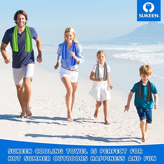 Sukeen Mini Cooling Towel(31 "x9),Kids Cooling Towel,Ice Towel,Soft Breathable Chilly Towel,Microfiber Towel for Boys and Girls Shool,Sport,Running,Camping,Fitness,Parent-Child Activities,ect.