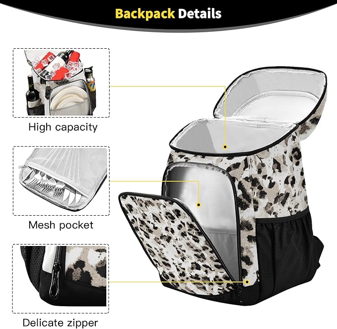 Cooler Backpack Insulated Leak Proof Beach Cooler Bag 30 Cans Waterproof Lightweight Soft Lunch Picnic Cooler for Men Women