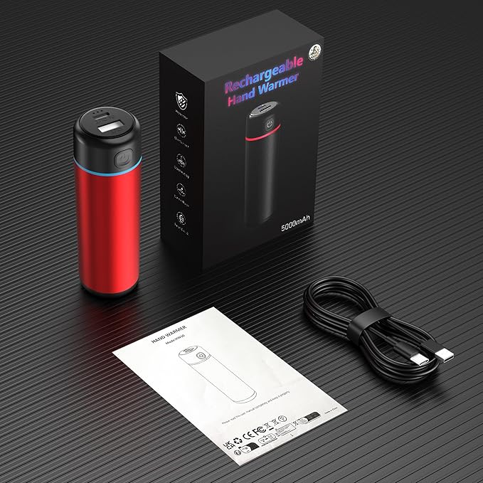 Rechargeable Hand Warmers, Electric Portable Hand Warmer, Split USB-C, Cool Cute Stuff Gadgets, Camping/Travel Essentials & Stocking Stuffers Gifts