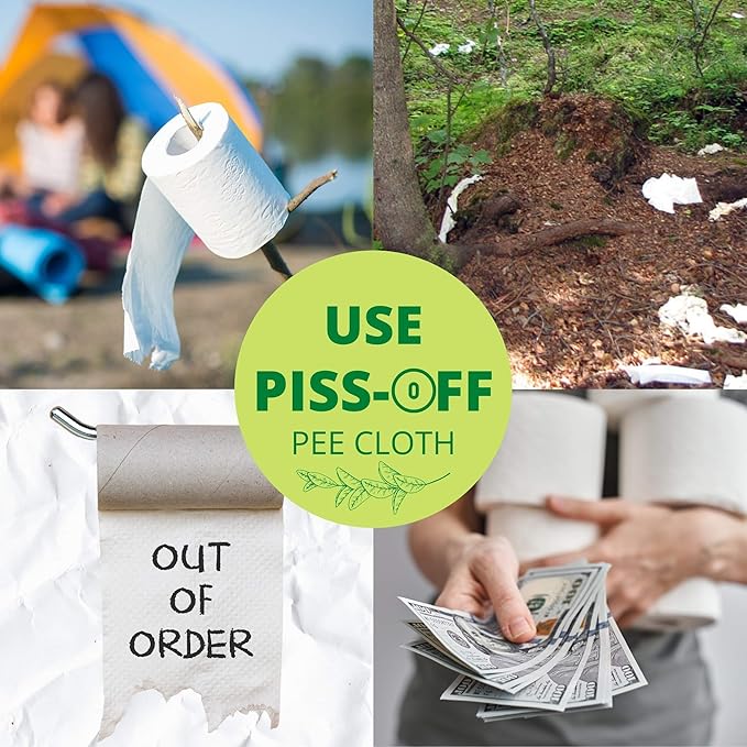 Pee Cloth: Silver Infused Pee rag for Women who Pee Outdoors, Reusable Absorbent Wipes, Ecofriendly alt. to Toilet Paper, Female Urination Solution for Camping, Hiking (1pc BlueDisco)