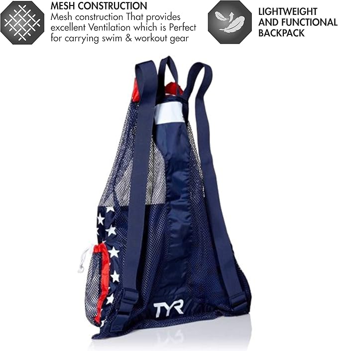 TYR Big Mesh Mummy Backpack, Red/Navy, Medium