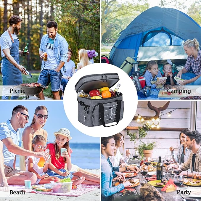 Maelstrom Soft Cooler Bag,Collapsible Soft Sided Cooler,24/30/60/75 Cans Beach Cooler,Ice Chest,Large Leakproof Camping Cooler,Portable Travel Cooler for Grocery Shopping,Camping,Road Trips