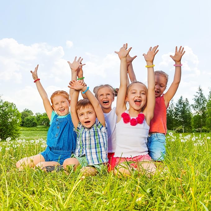 25 Pack Mosquito Repellent Bracelets for Adults & Kids, DEET-Free Bands, Individually Wrapped Repellent Wristbands