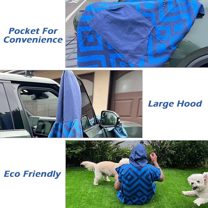 Malo'o Nalu Surf Poncho Changing Robe with Hood - Soft & Warm -Children & Adult Sizes-Changing Towel & Poncho