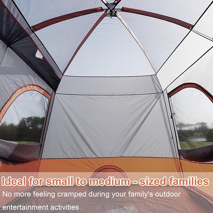 Vidalido Tents,3-4 Person Camping Tent with Extended Vestibule,Weather Resistant Family Tents with Breathable Mesh Windows,Easy Install Waterproof Outdoor Tent for Backpacking and Camping Hiking