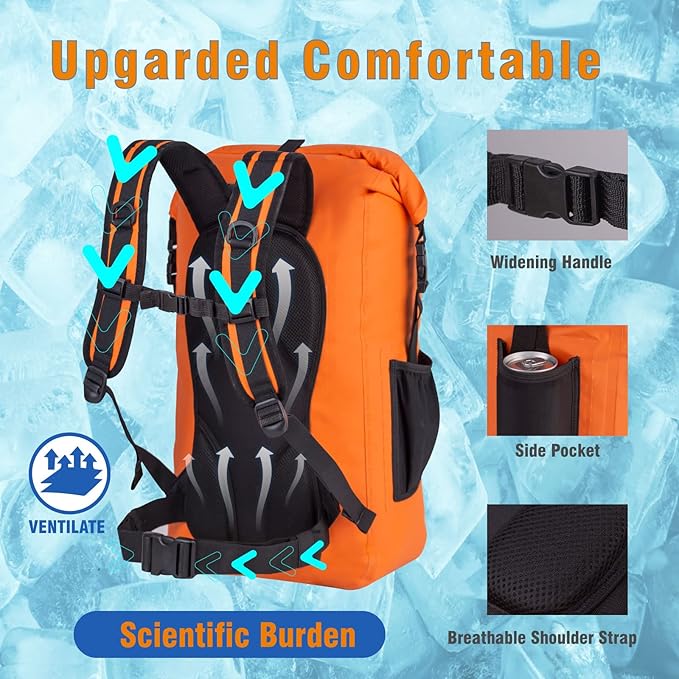Cooler Bags Insulated Leak Proof Soft Ice 42Cans Large Cooler Backpack Insulated Waterproof Leak Proof Travel Hiking Beach Camping Picnic Lunch Bags for Men Women for 12Hour Cooling