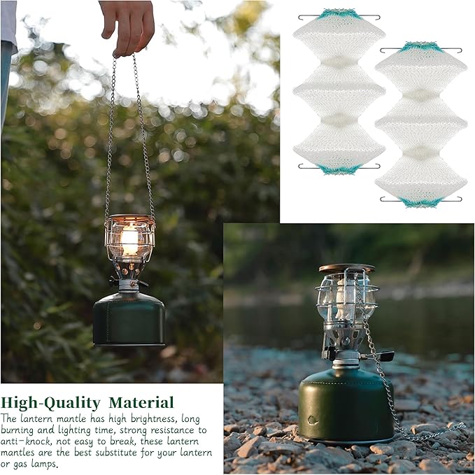10 Pieces 3 Layer Propane Lantern Mantles Lanterns Mantles Gas Lamp Mantles Gas Lantern Mantles U Shape Mantles for Propane Lantern Gas Lantern Covers Mantles for Lantern