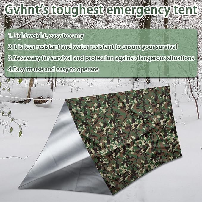 Ultralight Survival Tent 2 Person Emergency Shelter Outdoor Thick Emergency Blankets Nylon Stuff Sack Tube Tent Survival Tarp Camping & Outdoor Survival Kits for Camping Hiking Car Use