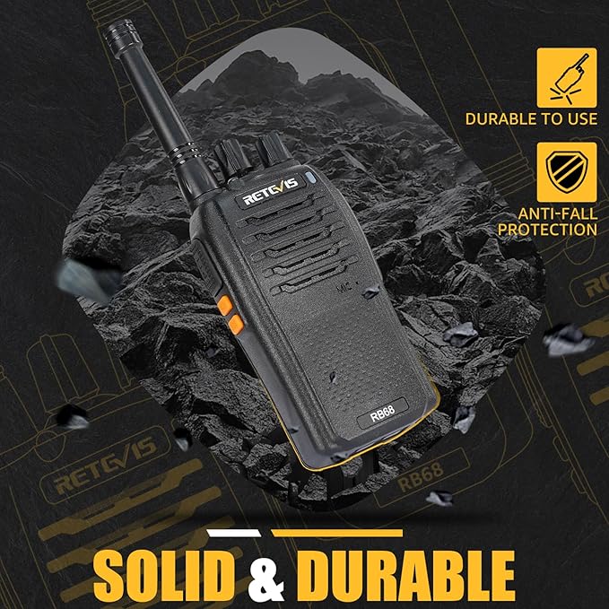 Retevis RB68 Portable 2 Way Radios,New Version of H-777, Two Way Radio with Charging Base,LED Flashlight, Rechargeable Walkie Talkies for Adults Family Outdoor(2 Pack)