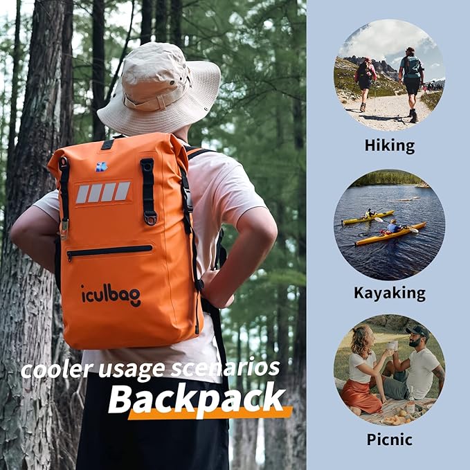Cooler Bags Insulated Leak Proof Soft Ice 42Cans Large Cooler Backpack Insulated Waterproof Leak Proof Travel Hiking Beach Camping Picnic Lunch Bags for Men Women for 12Hour Cooling