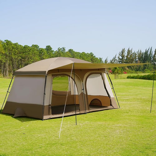 Vidalido Tents,6-8 Person Camping Tent with Extended Vestibule,2 Room Weather Resistant Family Tents,Easy Install Waterproof Outdoor Tent for Backpacking and Camping Hiking