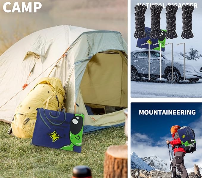 Heavy Duty Survival Blanket -Multifunctional Reflective Tarp Thermal Blanket - 60" x 83" Waterproof Sandproof for Camping Hiking Outdoors Multifunctional Emergency Blanket