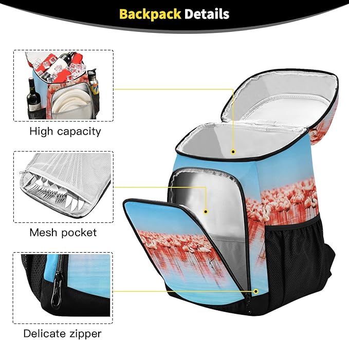 Cooler Backpack Insulated Leak Proof Beach Cooler Bag 30 Cans Waterproof Lightweight Soft Lunch Picnic Cooler for Men Women