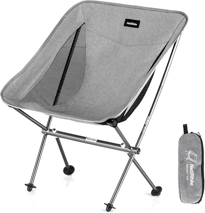 Naturehike YL05 Camping Chair, Ultralight Portable Camp Chair with Storage Bag, Compact Folding Beach Chair for Backpacking Hiking Fishing Picnic