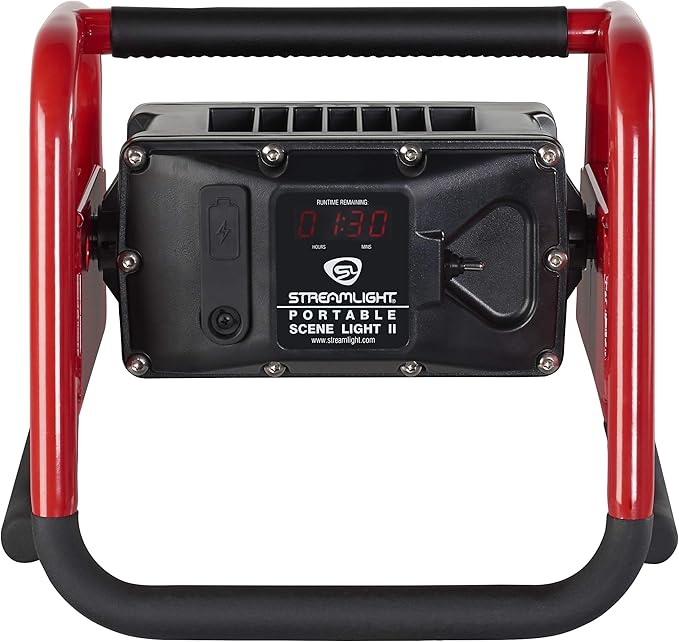 Streamlight 46000 High-Lumen Rechargeable Portable Scene Light II with 120V AC/12V DC Power, Red