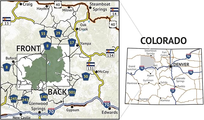 Flat Tops Wilderness - Colorado Topographic Hiking Map (2018)