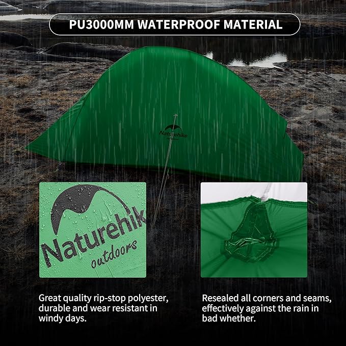 Naturehike Cloud-Up 1 Person Tent, Lightweight Backpacking Tents for One Man, Waterproof Ultralight One Person Tent for Camping Hiking Backpacking
