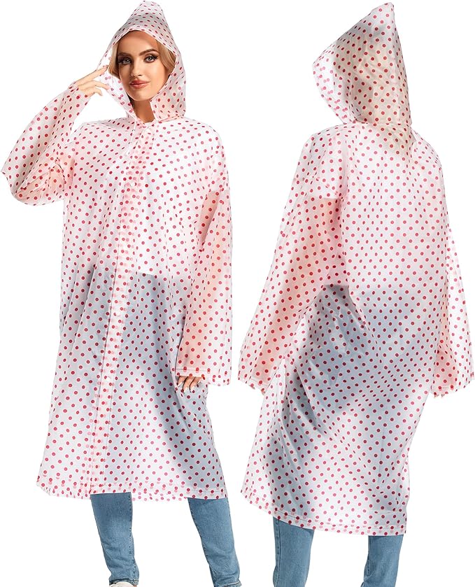 Rain Ponchos for Adults Reusable Raincoats Survival Heavy Duty Military Impermeable 2 Packs Rain Coat…