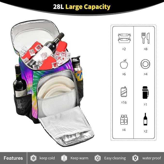 Cooler Backpack Insulated Leak Proof Beach Cooler Bag 30 Cans Waterproof Lightweight Soft Lunch Picnic Cooler for Men Women