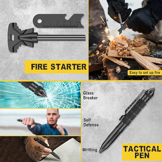 Gifts for Men Him Dad Husband, 28-In-1-Survival Kits, Men'S Gifts Survival Gear, Stocking Stuffers for Men Christmas Birthday Gifts, Unique Cool Gadgets Gifts for Camping, Hiking, Hunting