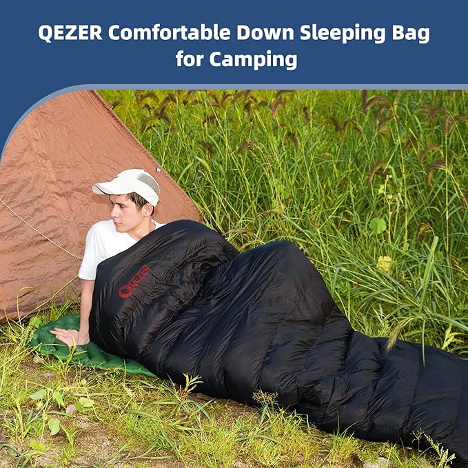 Down Sleeping Bag for Adults 620 Fill Power 0 Degree Sleeping Bag Cold Weather Ultralight with Pouch for Backpacking, Camping, Hiking