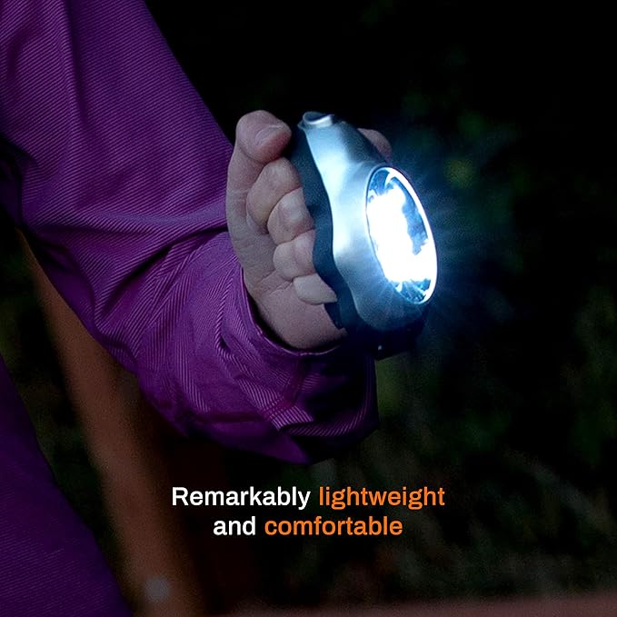2-Pc Flashlights for Runners and Walkers - Dog Walking Flashlight - Grab and Go Lightweight Night Running Light (Black)