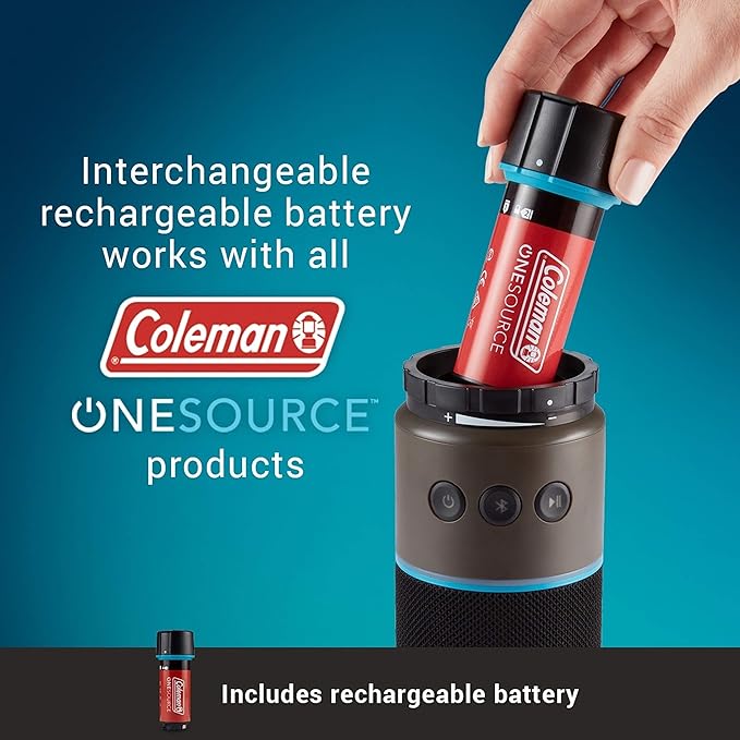 Coleman OneSource Rechargeable Outdoor Camping Gear: Camp Shower, Cordless Vacuum, Fan, Speaker, & Air Pump Options with Included Rechargeable Battery