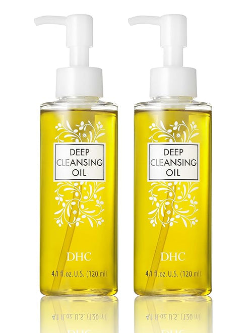 DHC Deep Cleansing Oil Medium 2 pack, Facial Cleansing Oil, Makeup Remover, Cleanses without Clogging Pores, Residue-Free, Fragrance and Colorant Free, All Skin Types, 4.1 fl. oz.