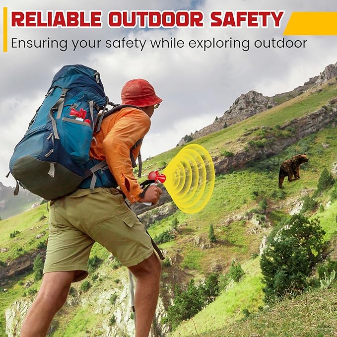 1 Pack Bear Horn to Scare Bears 1.4oz, Very Loud 120dB Bear Air Horns for Safety for Hiking, Heard Up to 1/2 Mile Away, Bear Spray Self Defense, Blow Horn to Scare Wild Animals, Bear Alarm