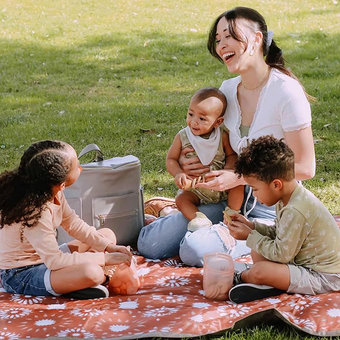 Little Unicorn 5'x7' Outdoor Family Picnic & Beach Blanket | Durable & Water-Resistant Fabric | Compact Fold & Easily Wipes Clean | Zipper Pocket (Sun Baked)