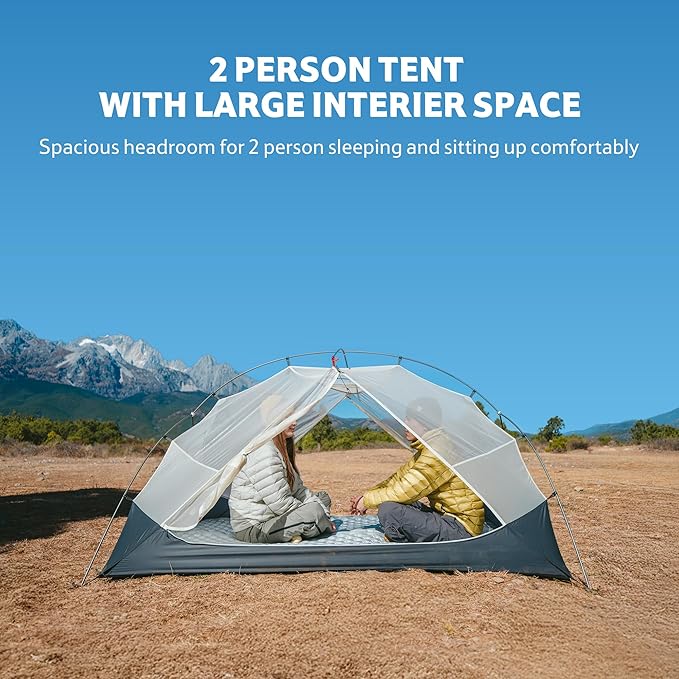 Naturehike Mongar UL 1/2Person Backpacking Tent,15D Nylon Waterproof Ultralight 1-2 Person Tent with Footprint