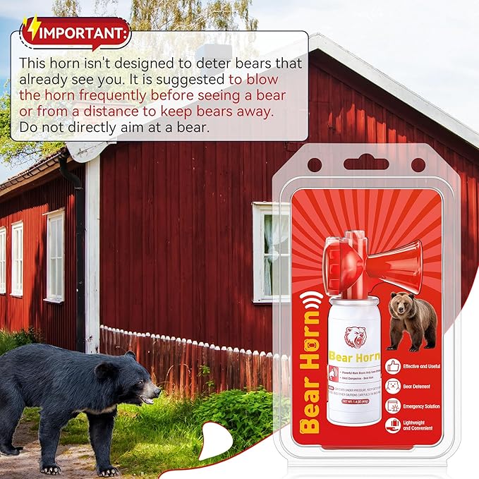 1 Pack Bear Horn to Scare Bears 1.4oz, Very Loud 120dB Bear Air Horns for Safety for Hiking, Heard Up to 1/2 Mile Away, Bear Spray Self Defense, Blow Horn to Scare Wild Animals, Bear Alarm