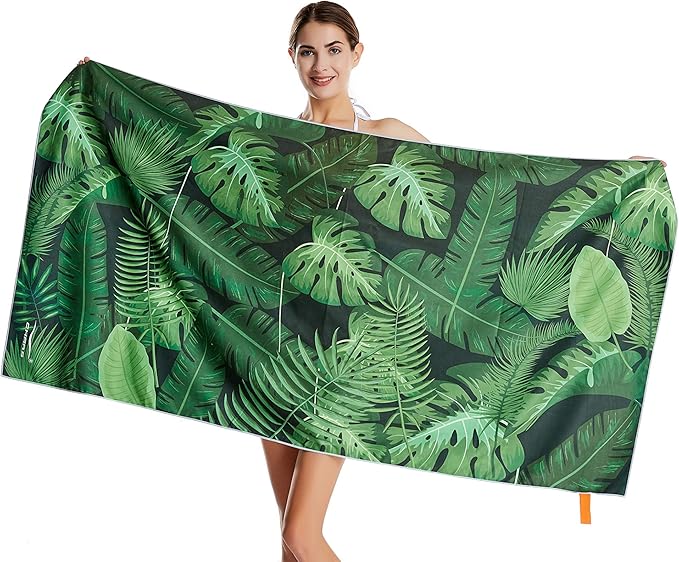 CHARS Microfiber Quick Drying Beach Towel Super Absorbent & Sand Free Towel for Kids Teens Adults Travel Gym Camping Pool Yoga Outdoor and Picnic(63"×31"/63"×39")